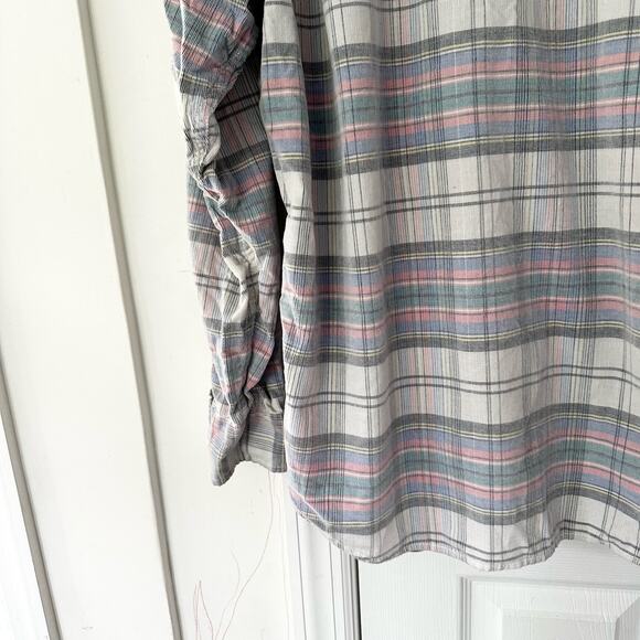 Tommy Bahama Men Becket Bay Blue Grey Continental Plaid Cord Button Up Shirt XL - Picture 4 of 16